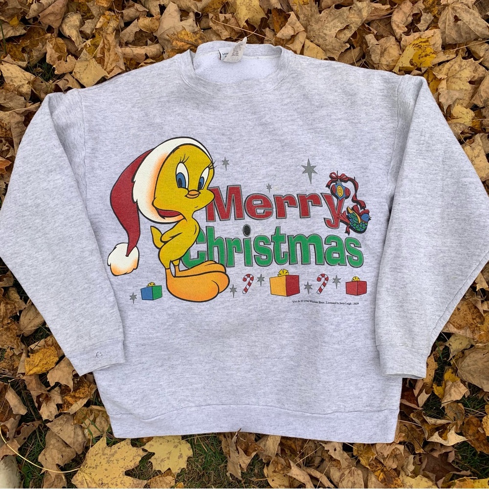 Vintage 90s Looney Tunes Tweety Bird Christmas Sweater